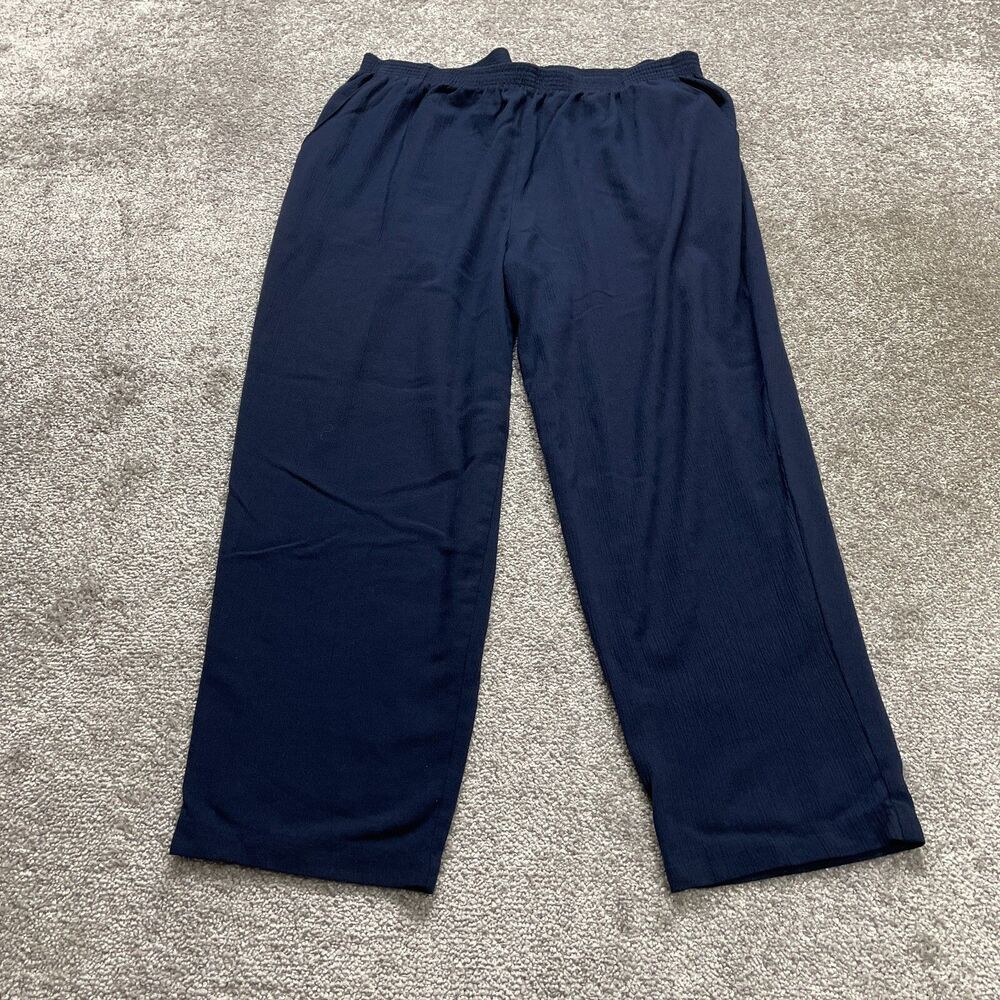 Briggs New York Pants Women Plus Size 22 Blue Elastic Waist Straight Leg 36x25.5